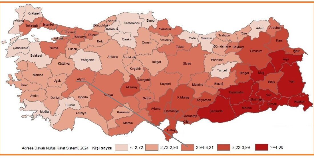 TÜİK’in Adrese Dayalı Nüfus Kayıt Sisteminden derlediği verilere göre, Türkiye'de
